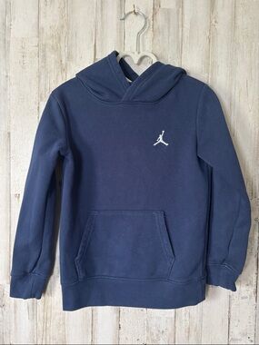 Nike Jordan Navy Blue Hoodie with White Jumpman